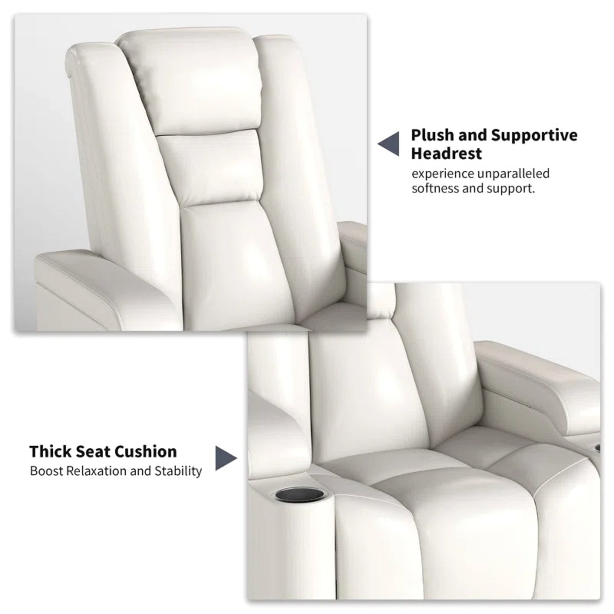 Faux Leather Power Home Theater Recliner