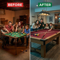 Edgewood 84 In. Pool Table with Accessories — Before & After