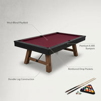 Edgewood 84 In. Pool Table with Accessories — infographic