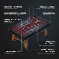 Edgewood 84 In. Pool Table with Accessories — How It Works