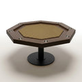 Poker Table Built for Serious Games, Solid Oak Frame, Speed Cloth Surface, 8 Player Stations, Mocha Finish