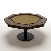 Lost Mill 8 Station Poker Table 1 Quantity in Mocha Oak 1 Pack — Studio Shot