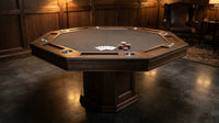 Lost Mill 8 Station Poker Table 1 Quantity in Mocha Oak 1 Pack — Lifestyle