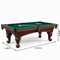 Pool Table Crafted for Tournament Play, 1-Inch Slate Bed, Solid Wood Frame, Wool-Blend Surface