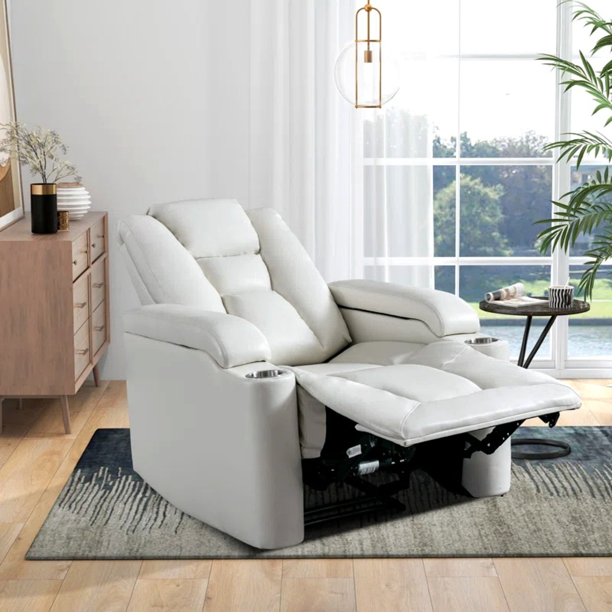 Faux Leather Power Home Theater Recliner