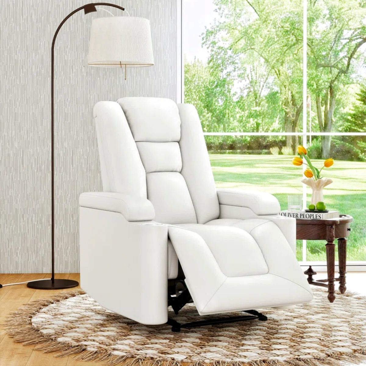 Faux Leather Power Home Theater Recliner