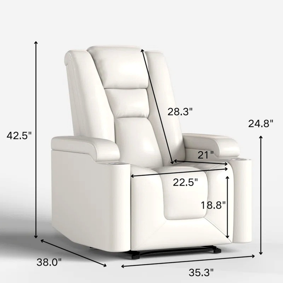 Faux Leather Power Home Theater Recliner