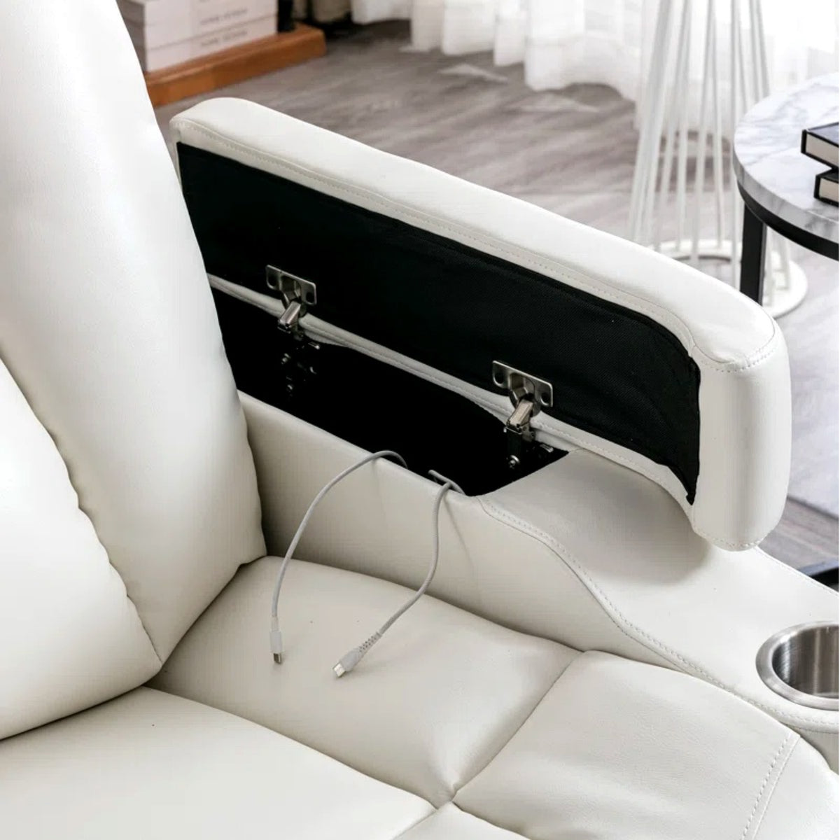 Faux Leather Power Home Theater Recliner
