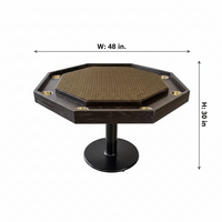 Poker Table Built for Serious Games, Solid Oak Frame, Speed Cloth Surface, 8 Player Stations, Mocha Finish